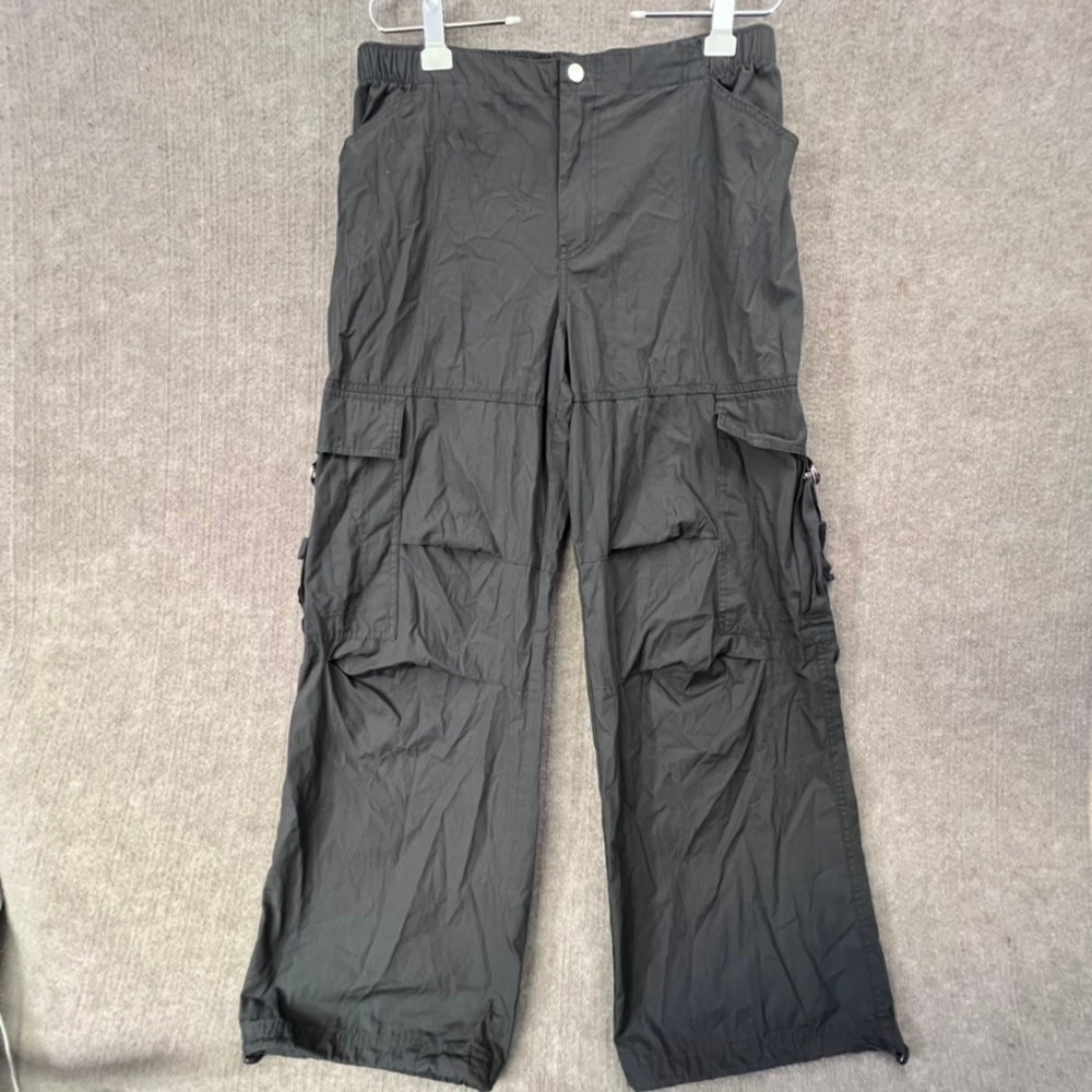Charlotte Russe Women Large Cargo Pants Drawstring Waist Wide Leg Y2K Streetwear